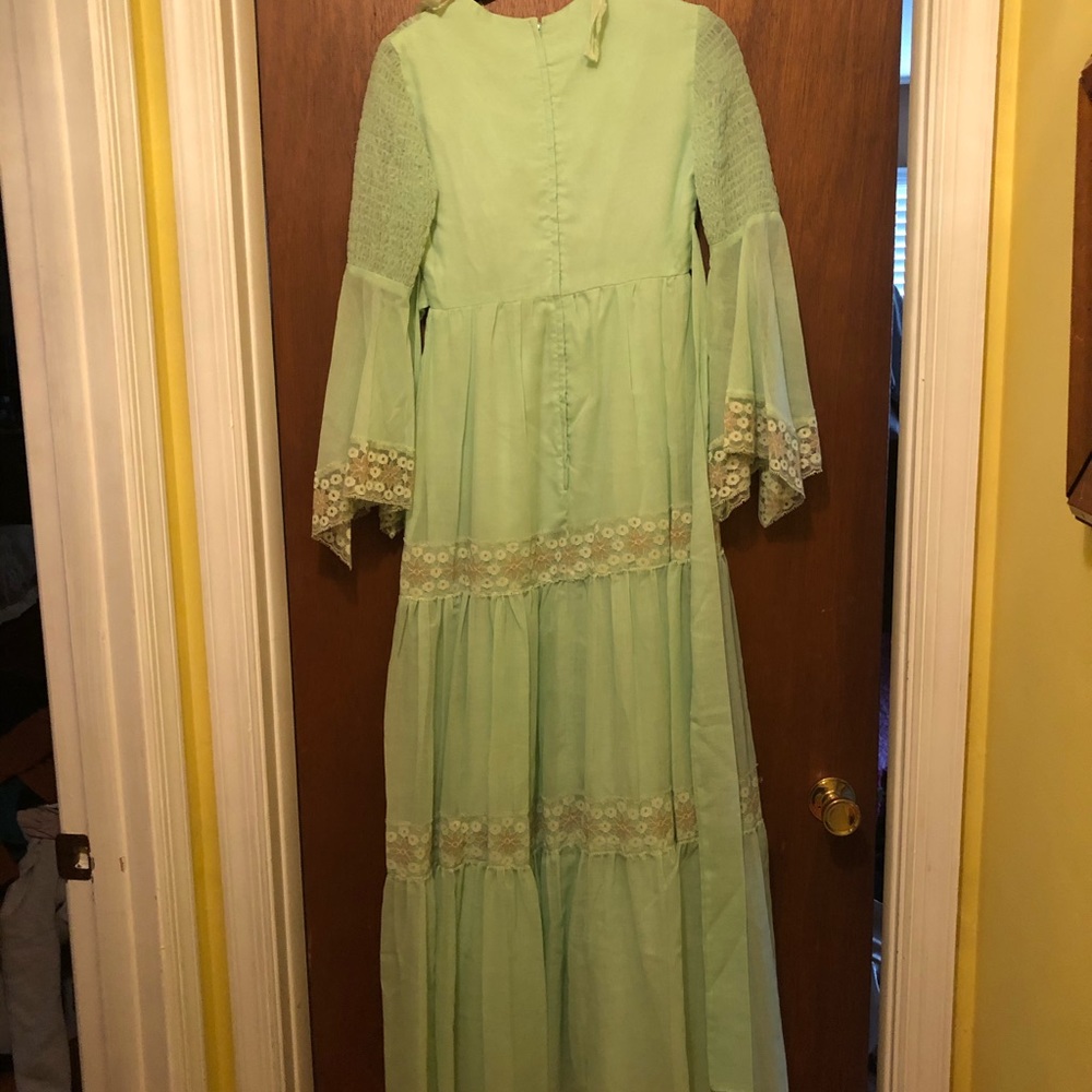 Vintage 70s bell sleeve dress hippie - Picture 6 of 8